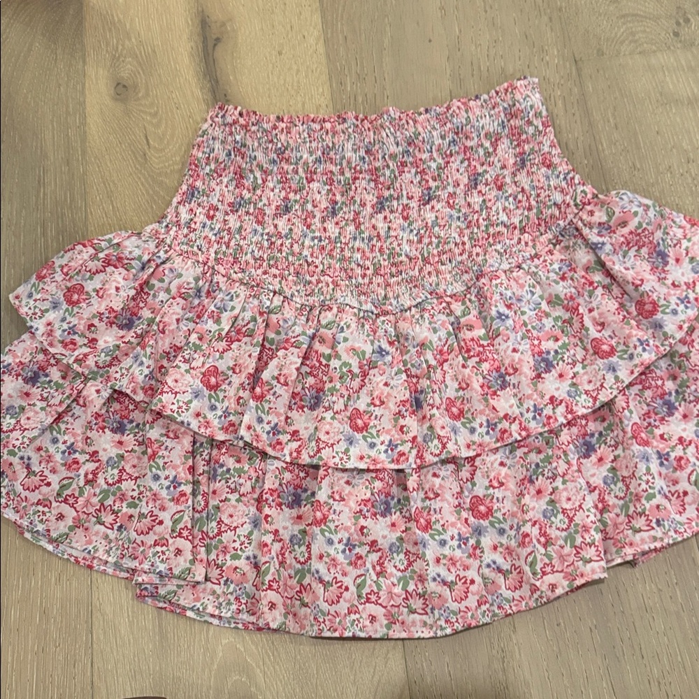 Entro Pink and Red Floral Skirt